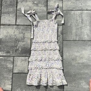 Floral Smocked Tie-up Dress